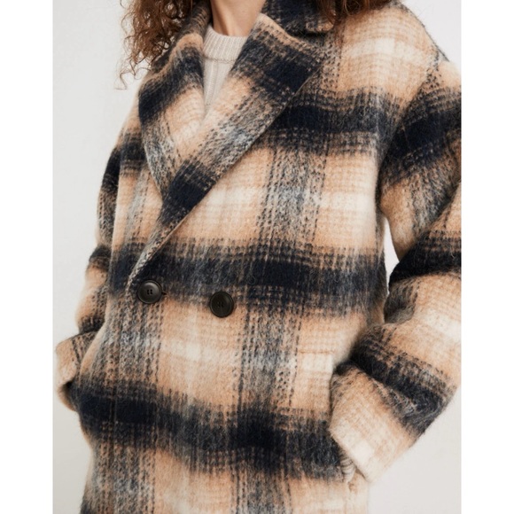 Madewell Courton Cocoon Coat in Plaid,size S - Picture 3 of 15